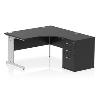 Impulse Cable Managed Crescent Desk Workstation