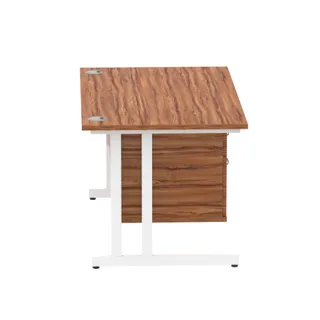 Impulse Cantilever Straight Desk With Single Fixed Pedestal