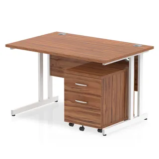 Impulse Cantilever Straight Desk With Mobile Pedestal