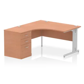 Impulse Cable Managed Crescent Desk Workstation