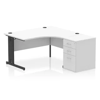 Impulse Cable Managed Crescent Desk Workstation