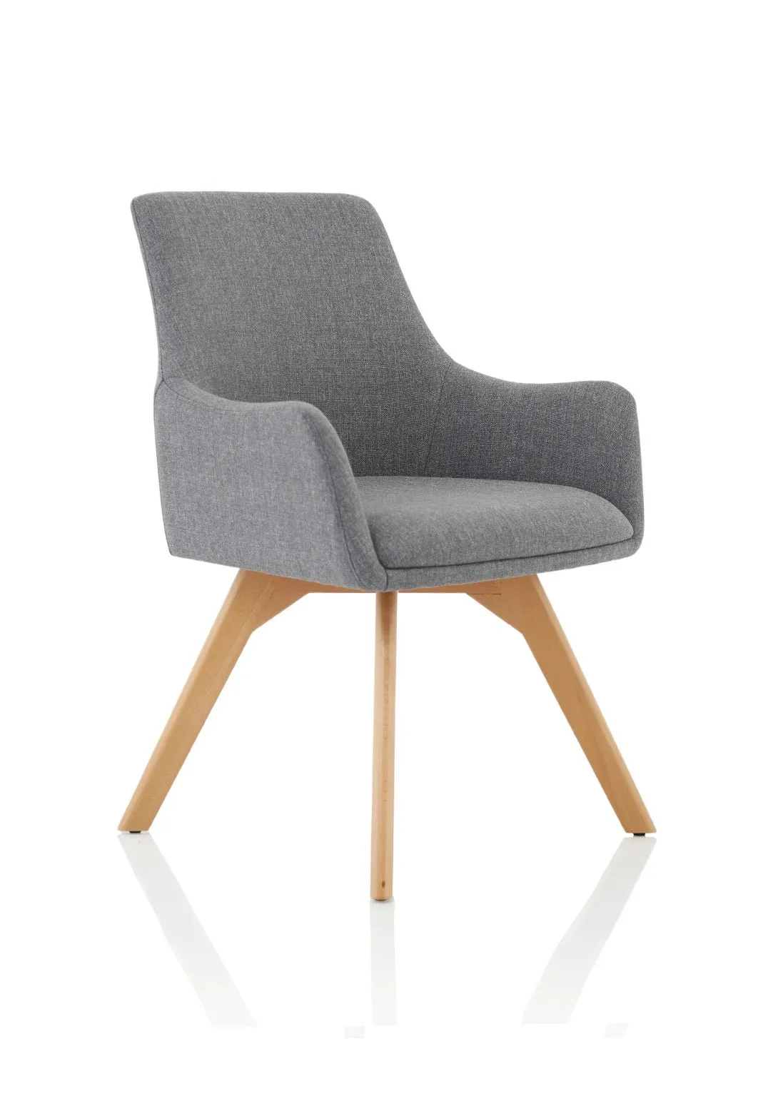 EE - Carmen Grey Fabric Wooden Leg Visitor Chair