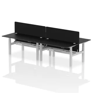 Air Back-to-Back Height Adjustable Bench Desk - 4 Person