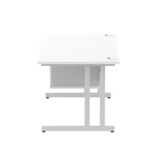 Impulse Cantilever Straight Desk With Single Fixed Pedestal