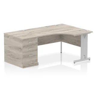 Impulse Cable Managed Crescent Desk Workstation