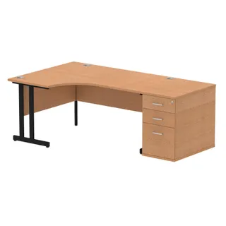 Impulse Cantilever Crescent Desk Workstation