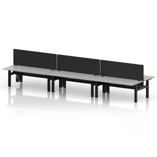 Air Back-to-Back Height Adjustable Bench Desk - 6 Person