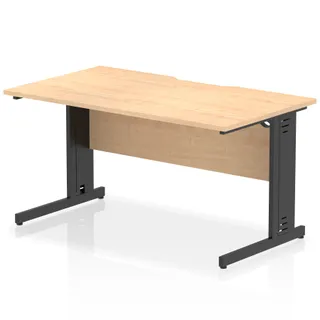 Impulse Scalloped Edge Straight Desk Cable Managed Leg
