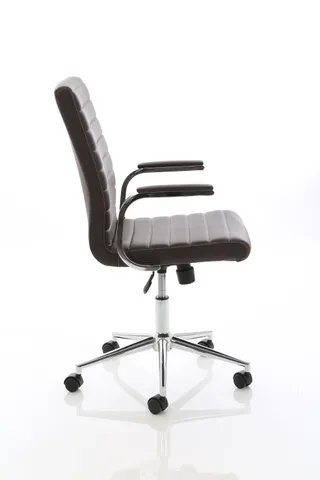 Ezra Medium Back Leather Executive Office Chair with Arms