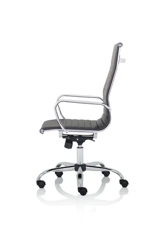 Nola Black Leather Executive Office Chair with Arms