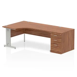 Impulse Cable Managed Crescent Desk Workstation