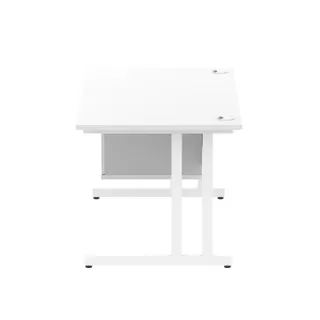 Impulse Cantilever Straight Desk With Single Fixed Pedestal