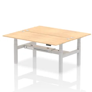 Air Back-to-Back Height Adjustable Bench Desk - 2 Person