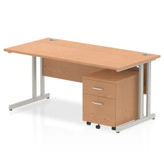 Impulse Cantilever Straight Desk With Mobile Pedestal