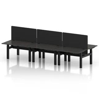 Air Back-to-Back Height Adjustable Bench Desk - 6 Person