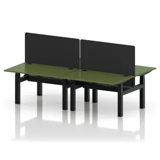 Air Back-to-Back Height Adjustable Bench Desk - 4 Person
