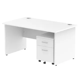 EE - Impulse Panel End Straight Desk With Mobile Pedestal