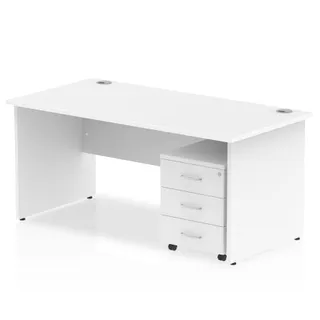 OE - Impulse Panel End Straight Desk With Mobile Pedestal