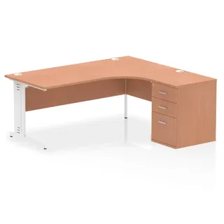 Impulse Cable Managed Crescent Desk Workstation