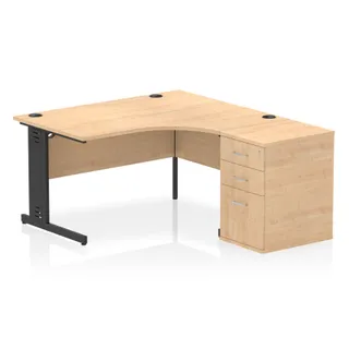 Impulse Cable Managed Crescent Desk Workstation