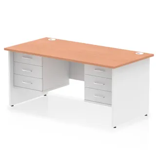 Impulse Panel End Straight Desk With Two Fixed Pedestal
