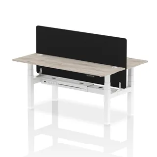 Air Back-to-Back Slimline Height Adjustable Bench Desk - 2 Person