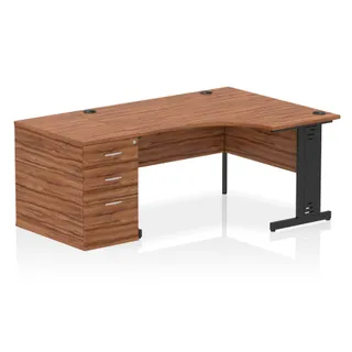 Impulse Cable Managed Crescent Desk Workstation