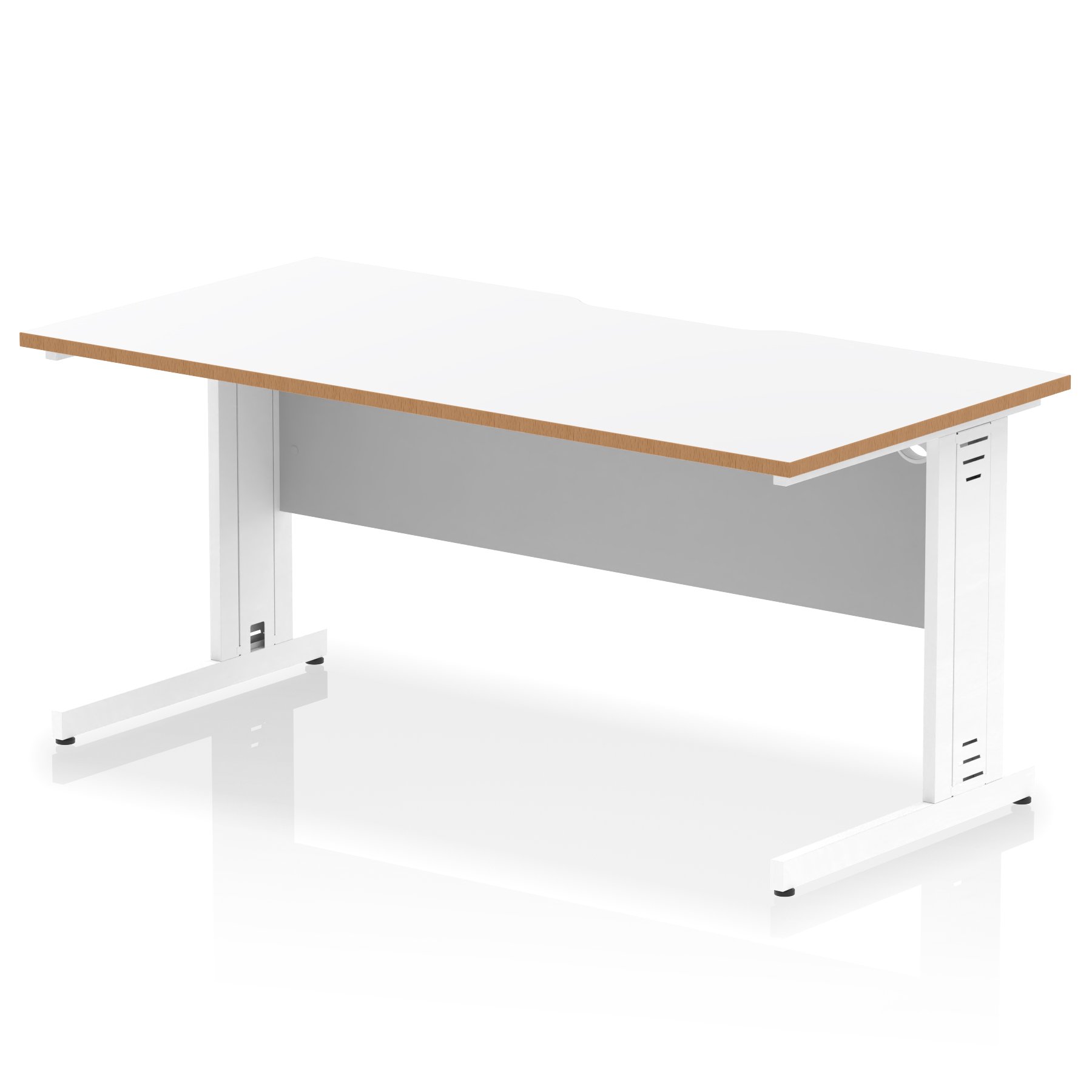 Impulse Scalloped Edge Straight Desk Cable Managed Leg