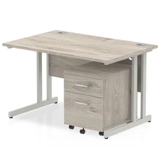 Impulse Cantilever Straight Desk With Mobile Pedestal