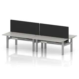 Air Back-to-Back Height Adjustable Bench Desk - 4 Person