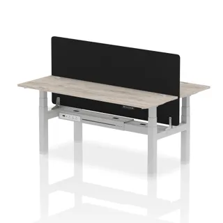 Air Back-to-Back Slimline Height Adjustable Bench Desk - 2 Person