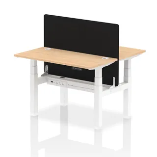 Air Back-to-Back Slimline Height Adjustable Bench Desk - 2 Person