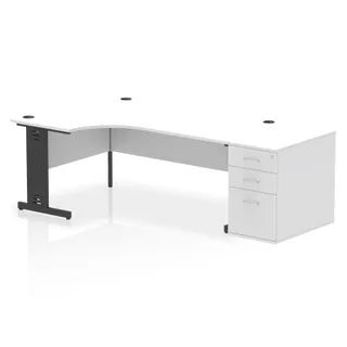Impulse Cable Managed Crescent Desk Workstation