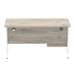 Impulse Cantilever Straight Desk With Single Fixed Pedestal