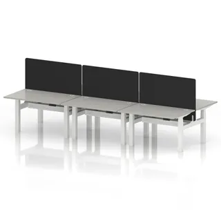 Air Back-to-Back Height Adjustable Bench Desk - 6 Person