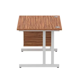 Impulse Cantilever Straight Desk With Single Fixed Pedestal
