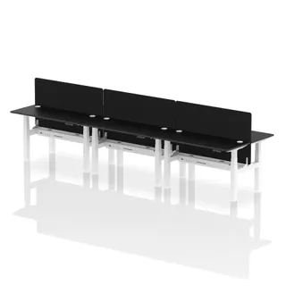 Air Back-to-Back Slimline Height Adjustable Bench Desk - 6 Person