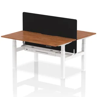 Air Back-to-Back Scalloped Edge Height Adjustable Bench Desk - 2 Person