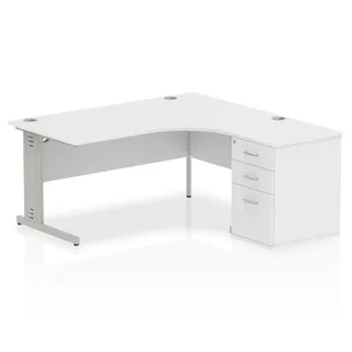 Impulse Cable Managed Crescent Desk Workstation