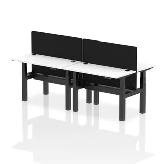 Air Back-to-Back Slimline Height Adjustable Bench Desk - 4 Person