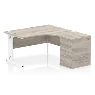 Impulse Cable Managed Crescent Desk Workstation