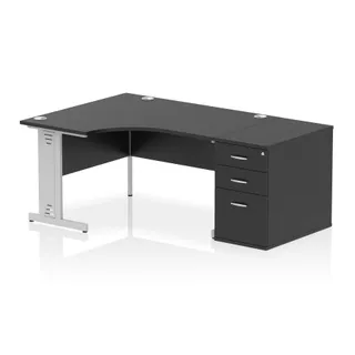 Impulse Cable Managed Crescent Desk Workstation