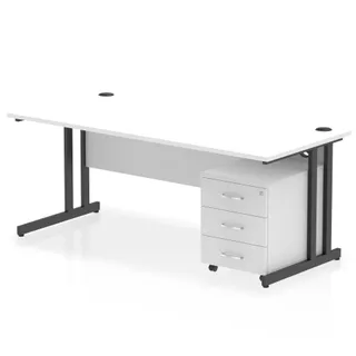 Impulse Cantilever Straight Desk With Mobile Pedestal