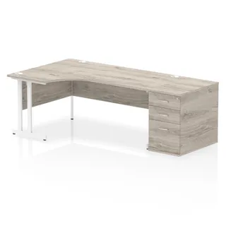 Impulse Cantilever Crescent Desk Workstation