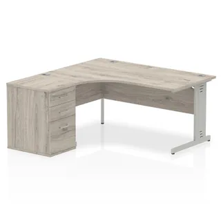 Impulse Cable Managed Crescent Desk Workstation
