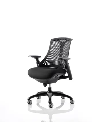 Flex Medium Back Black Frame Task Operator Office Chair with Arms