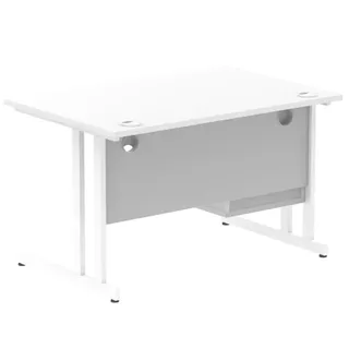 Impulse Cantilever Straight Desk With Single Fixed Pedestal