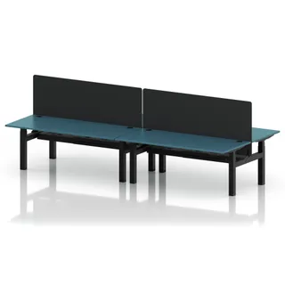 Air Back-to-Back Height Adjustable Bench Desk - 4 Person