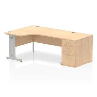 Impulse Cable Managed Crescent Desk Workstation