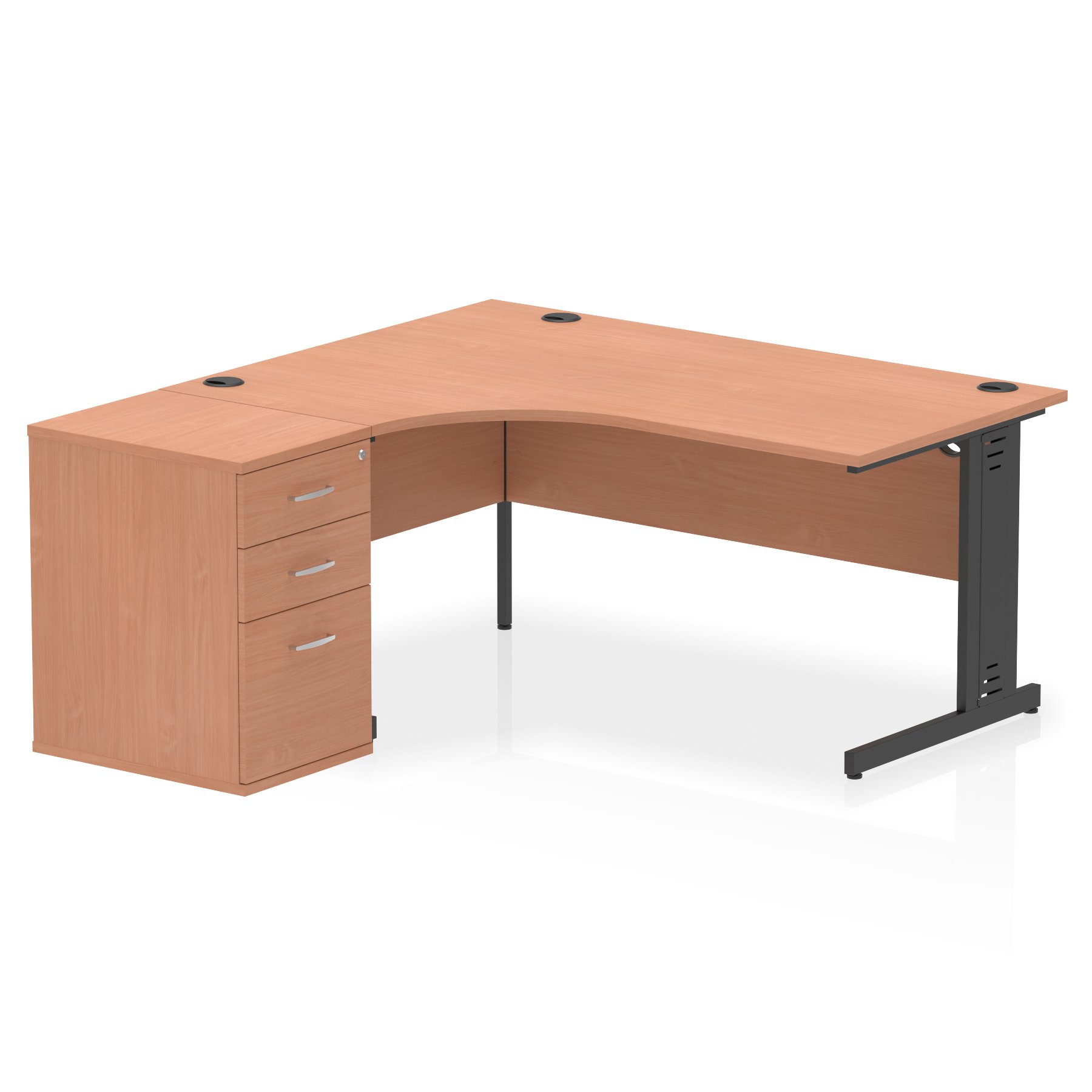 Impulse Cable Managed Crescent Desk Workstation